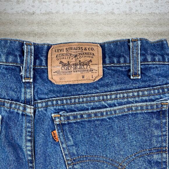 Vintage Orange Tab Levis Jeans 509 Straight Made in USA Medium Wash Denim 80s - Picture 4 of 6